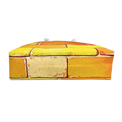 Colorful Brick Pattern Weekender Bag | Yellow Orange Green, Large Tote Bag-6