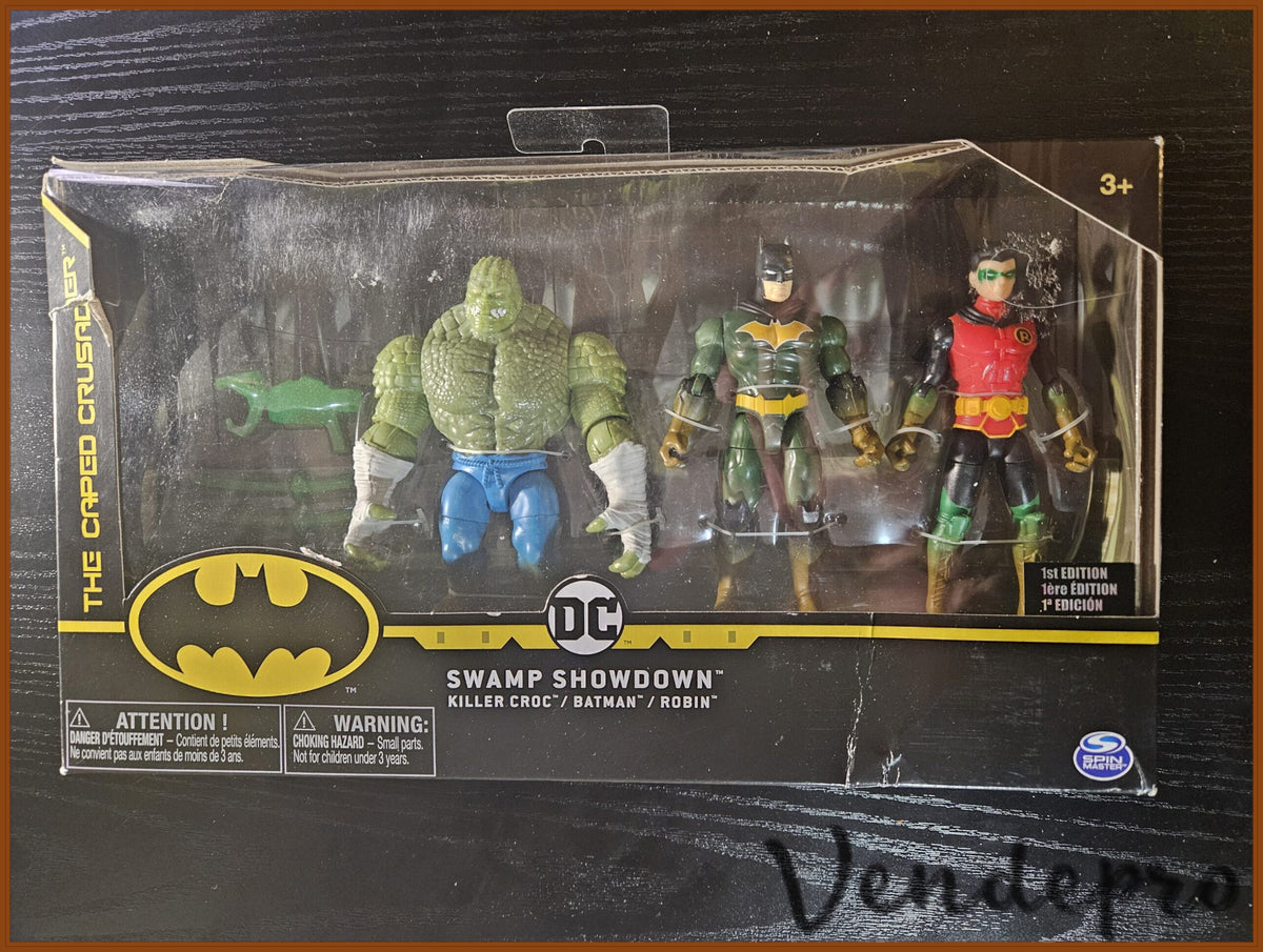 DC Swamp Showdown – Killer Croc vs Batman & Robin 3-Pack (UPC: 778988134092)