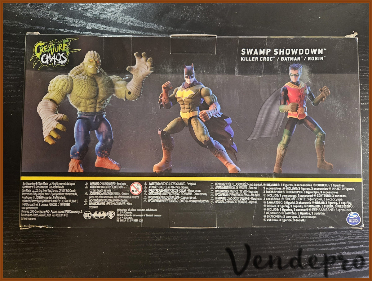 DC Swamp Showdown – Killer Croc vs Batman & Robin 3-Pack (UPC: 778988134092)