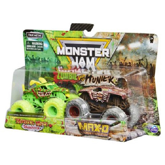 Monster Jam – Pack de 2 Zombie Monster Mutt Dalmatian vs. Hunter Max-D (UPC: 778988243503)
