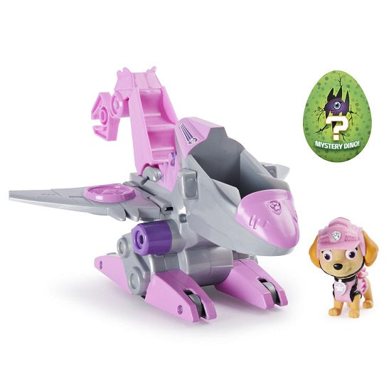 PAW Patrol Dino Rescue Vehículo de lujo de Skye con figura de dinosaurio misterioso (UPC: 778988305492)
