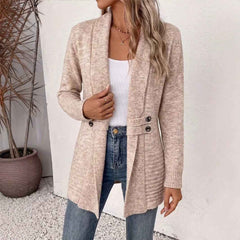 Women's Casual Double-Breasted Wool Cardigan Sweater-5