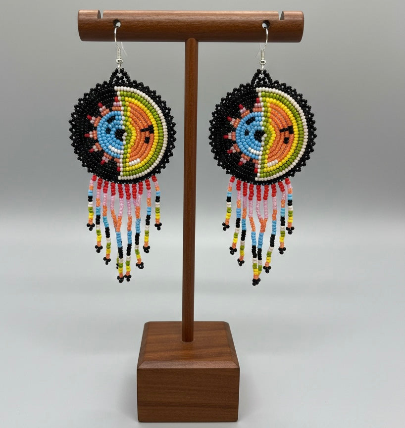 Black Sun & Moon Beaded Fringe-3