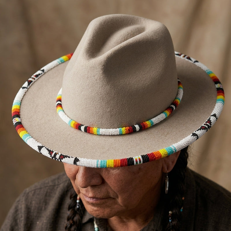 Size-59 Handmade Beaded Hat-2