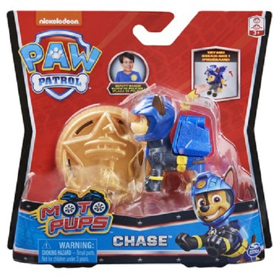 PAW Patrol - Moto Pups Chase Figura de acción con placa de ayudante para llevar (UPC: 778988321645)