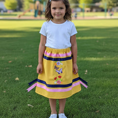 Infants Embroidered Flowers Ribbon Skirt-3