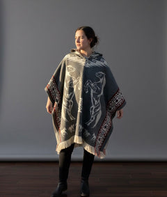 Horses HandMade Wool Poncho-6