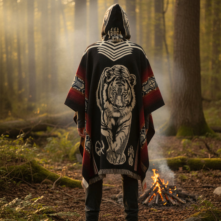 Tiger HandMade Wool Poncho-3
