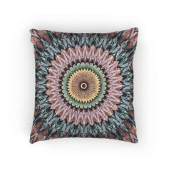 Mandala Sunburst Woven Pillow | Boho Geometric Decorative Cushion Cover-1