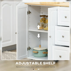 Rolling Kitchen Island Cart with Drop Leaf – 3 Drawers, Cabinet, Spice Rack & Towel Rack (United States & Canada Delivery Only)-6