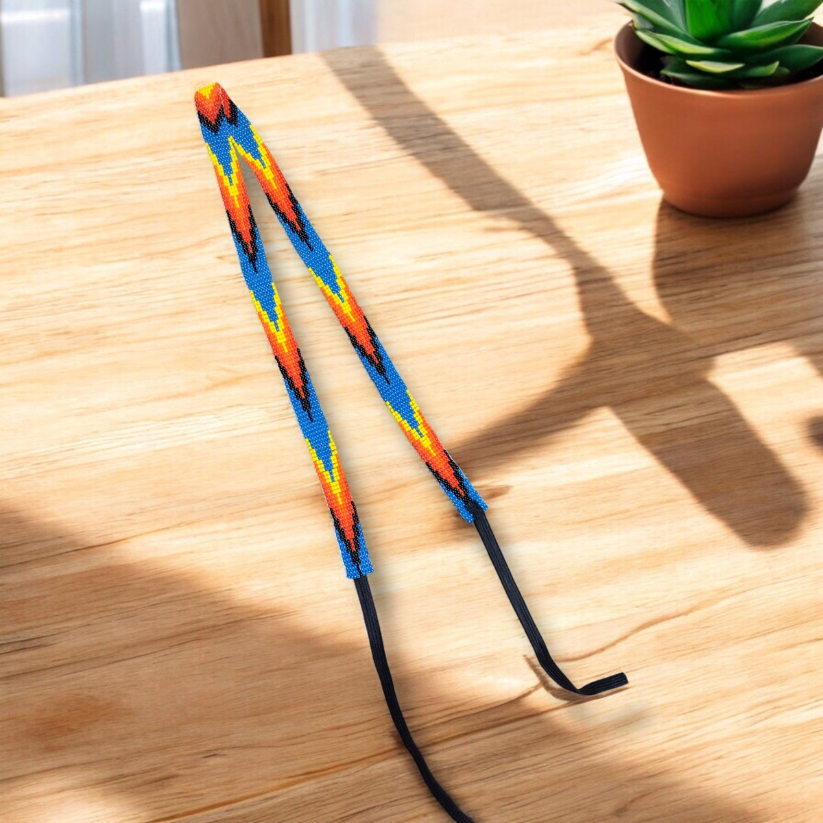Blue Handmade Beaded Hatband-2