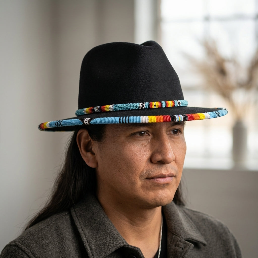 Size-62 Handmade Beaded Hat-9