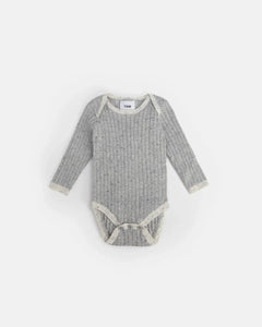 Hug Me Long Sleeve Bodysuit | Light Heather Grey | 7AM-1