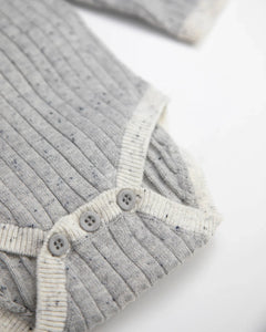 Hug Me Long Sleeve Bodysuit | Light Heather Grey | 7AM-3