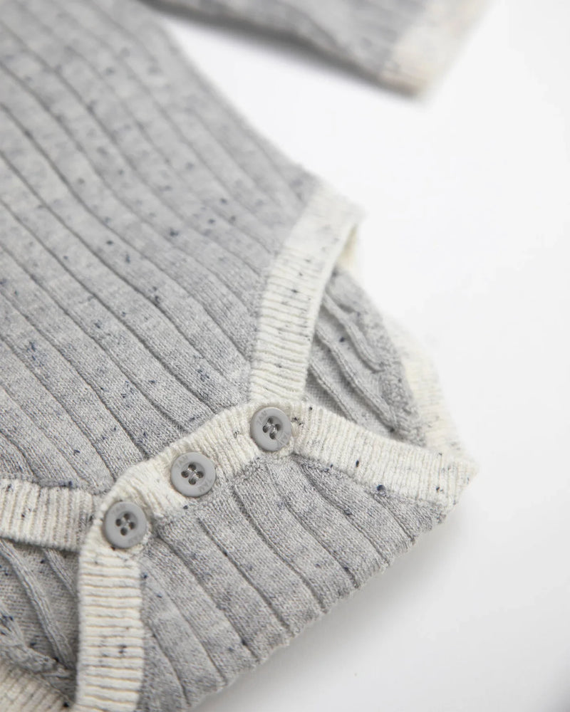 Hug Me Long Sleeve Bodysuit | Light Heather Grey | 7AM-3