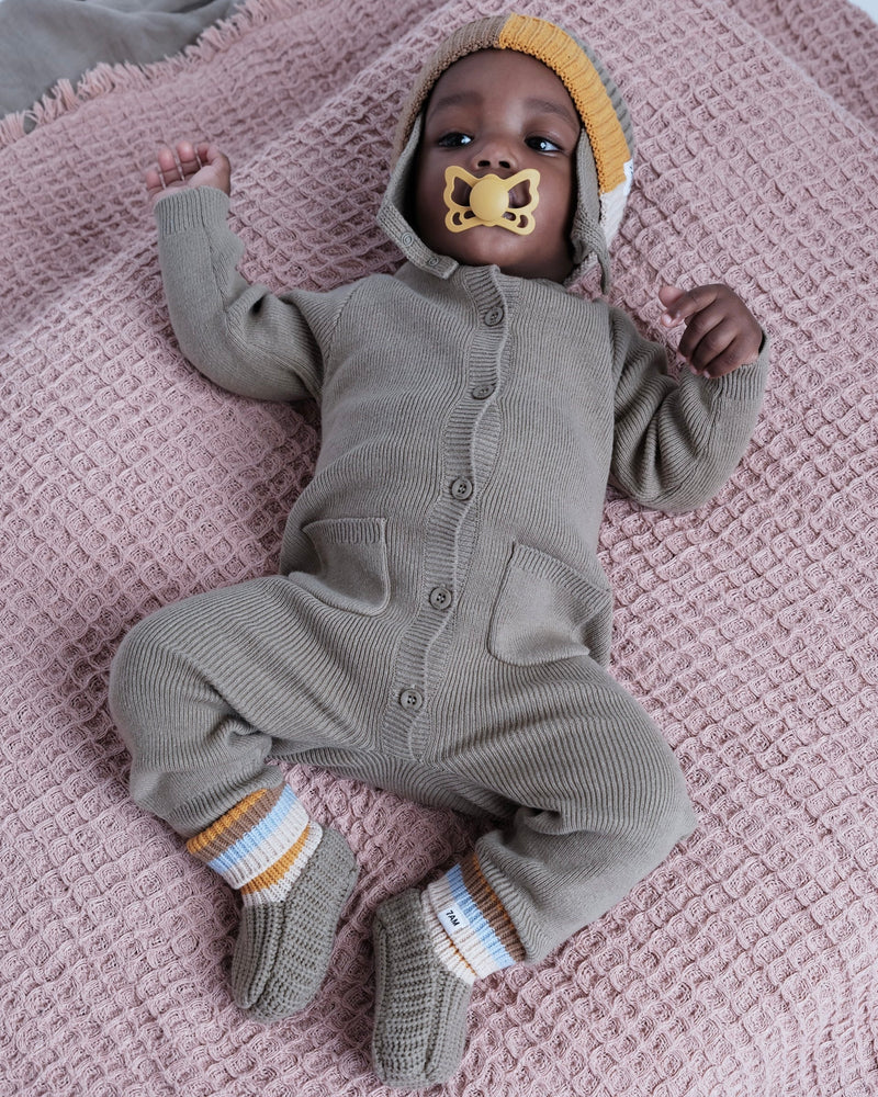 Chunky Long Sleeve Ribbed Jumpsuit | Olive | 7AM-6