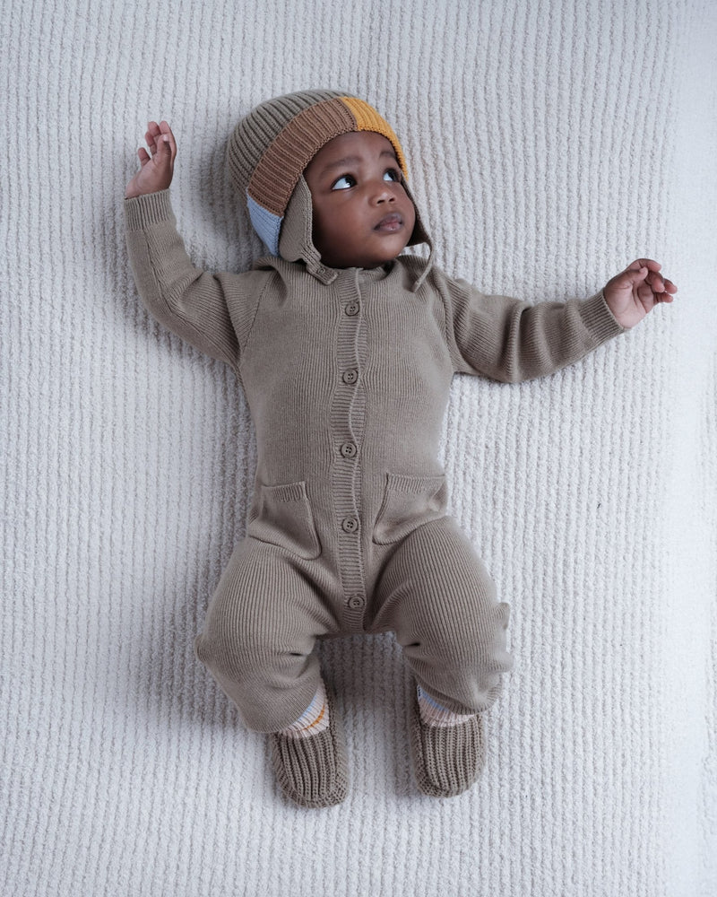 Chunky Long Sleeve Ribbed Jumpsuit | Olive | 7AM-5