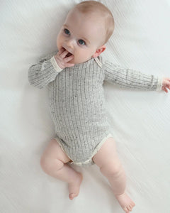 Hug Me Long Sleeve Bodysuit | Light Heather Grey | 7AM-5