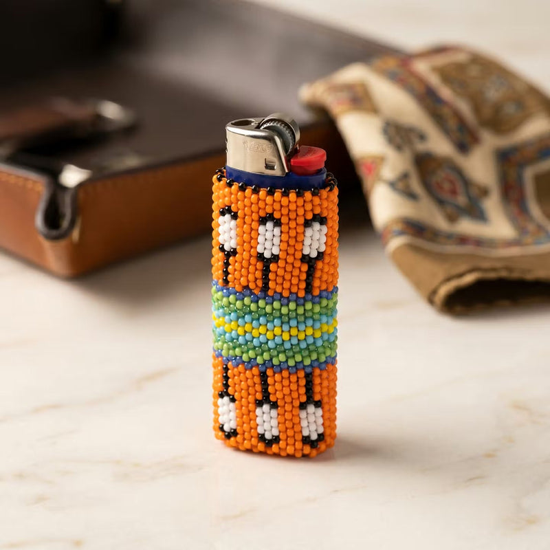 Feathers Beaded Lighter Case-6