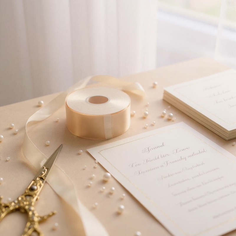 Satin Ribbon Double Face-Light Peach #714- 3.8 cm Wide-2