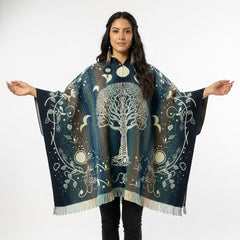 Tree of Life Wool Poncho-1