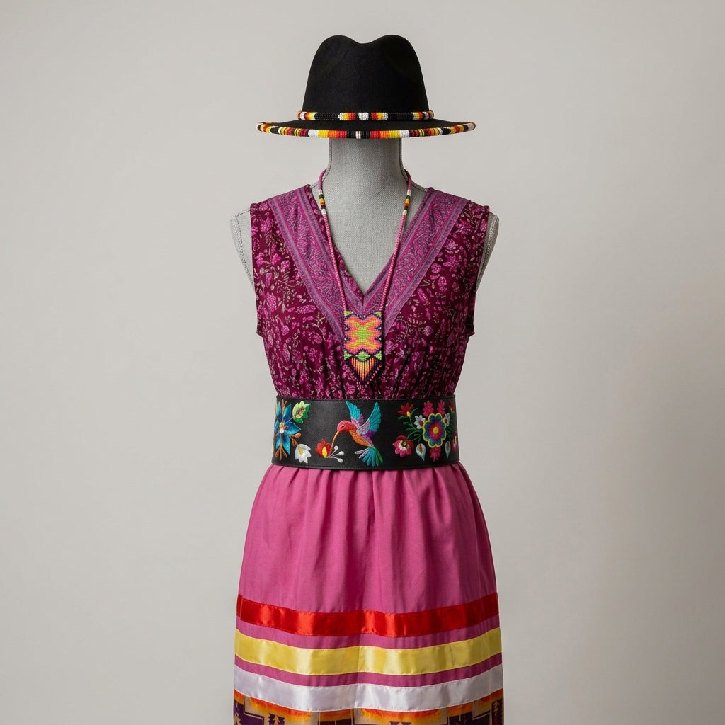 Heritage Leather Regalia Belt (HUMMINGBIRD)-5