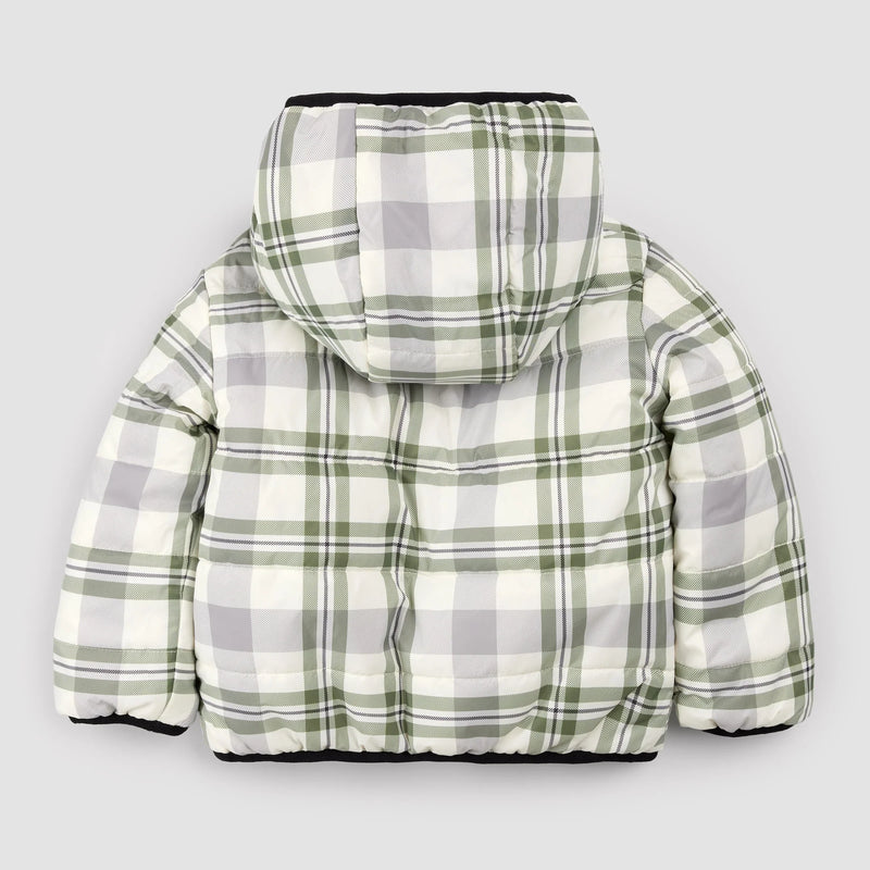 Reversible Jacket | Winter Moss Plaid Print on Black | Miles the Label-4