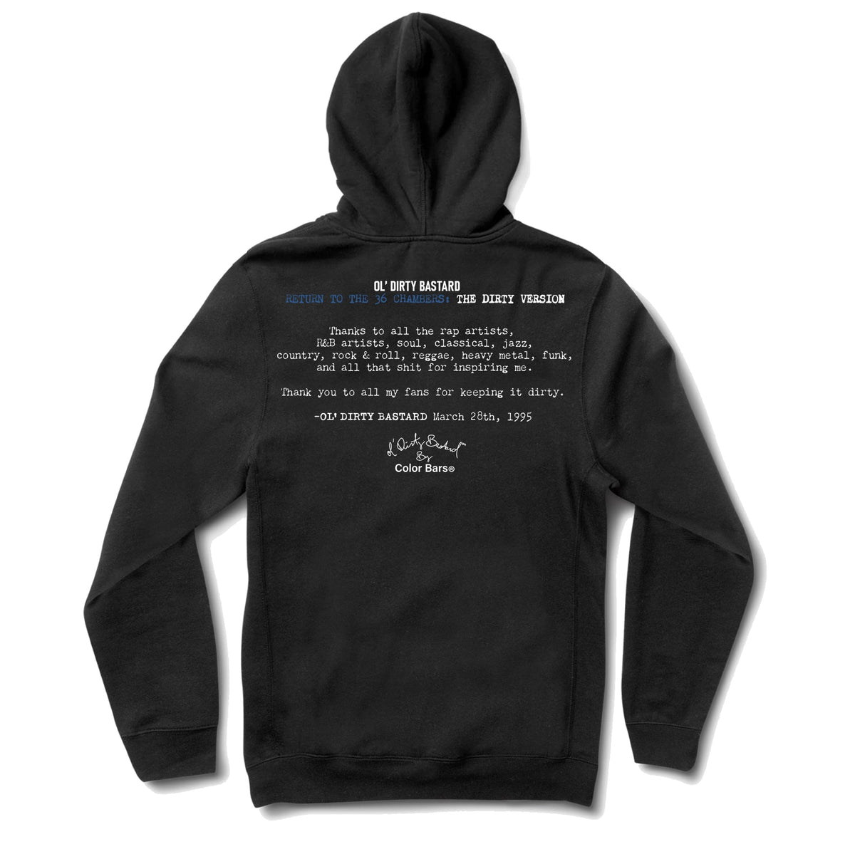 Color Bars x Ol’ Dirty Bastard 'CD' Hoodie - Black-2