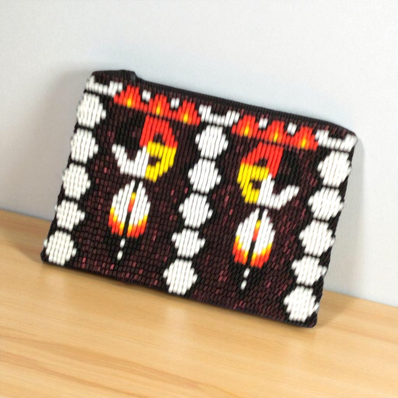 Feather with Dreamcatcher Beaded coin purse-8