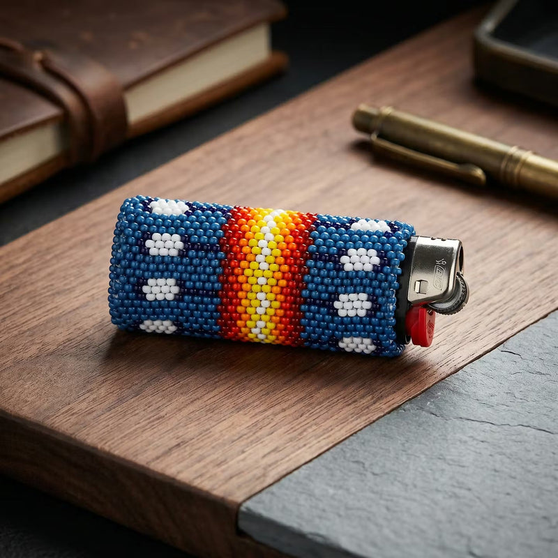 Feathers Beaded Lighter Case-1