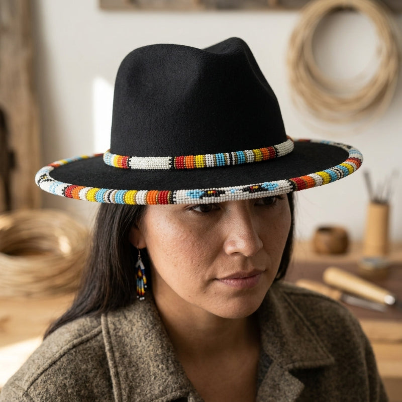 Size-58 Handmade Beaded Hat-3