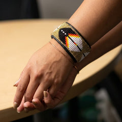 Beaded Cuff Bracelet(Golden)-2