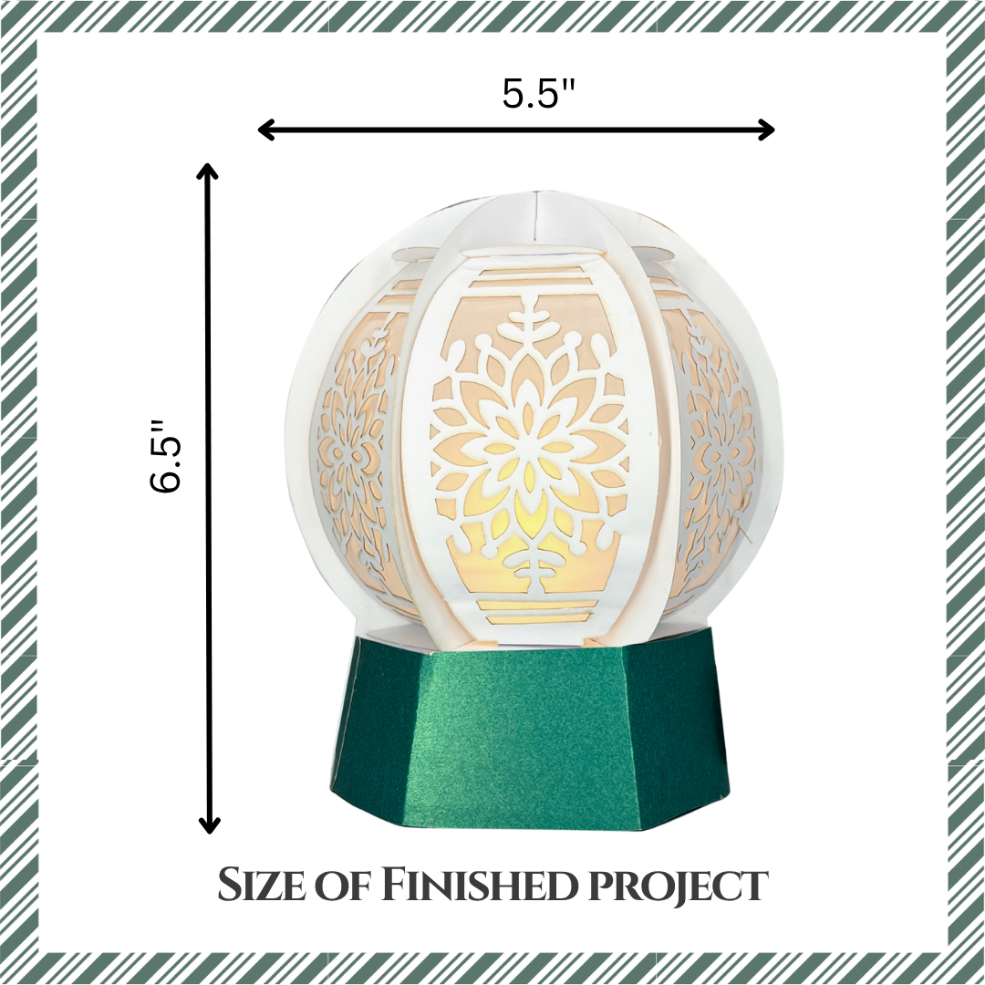 Lanterne en papier DIY CrafTreat - Boule à neige-7