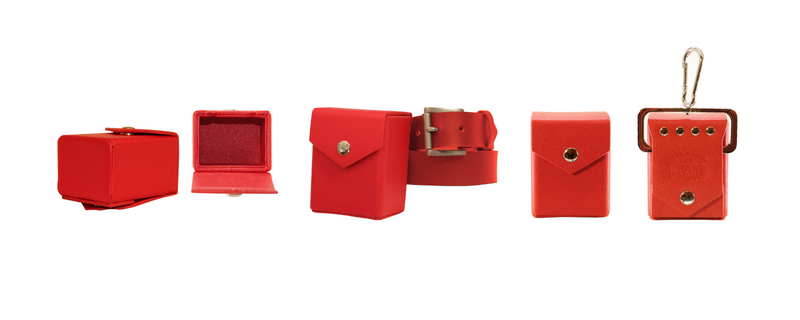 Red Mach 2 Deck Box - Hard Shell - Textured Vegan Leather-2