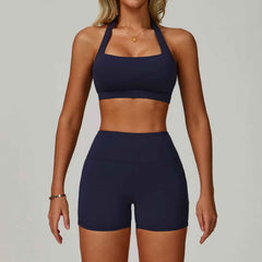 Women’s Backless Halter Yoga Workout Set – Tight-Fit Quick-Dry Activewear-5