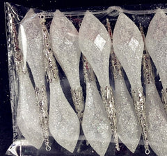 Acrylic Christmas Icicle Ornaments – 6pc Sparkling Tree Pendants-2