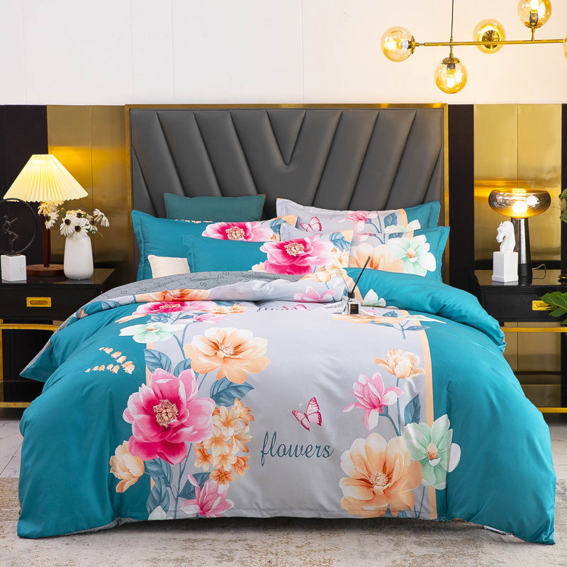 Brushed Floral Winter Bedding Set-1