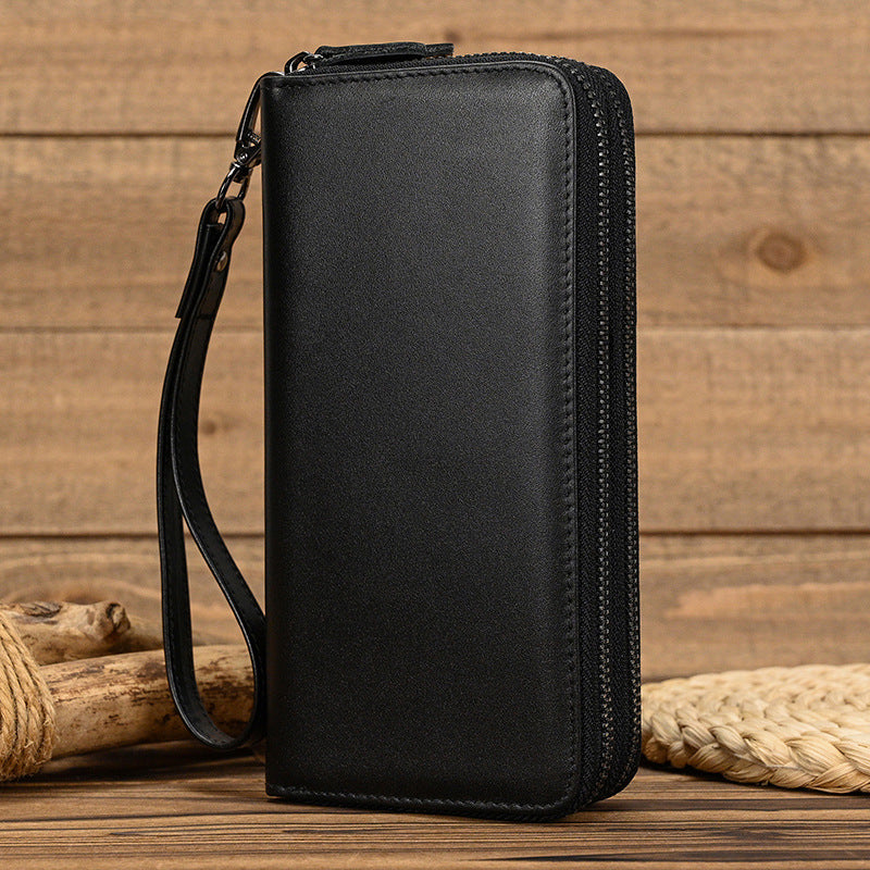 Men Genuine Leather Embossed Long Wallet Vintage Business Clutch-1