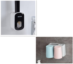 Wall Mounted Automatic Toothpaste Holder Bathroom Accessories Set Dispenser-4