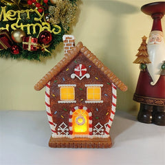 Christmas Gingerbread Man Decoration - Light-Up Holiday Resin Figurine-1