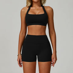 Women’s Backless Halter Yoga Workout Set – Tight-Fit Quick-Dry Activewear-7