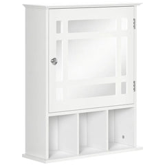 White Bathroom Mirror Cabinet – Wall-Mounted Medicine Cabinet with 3-Shelf Organizer (United States & Canada Delivery Only)-7