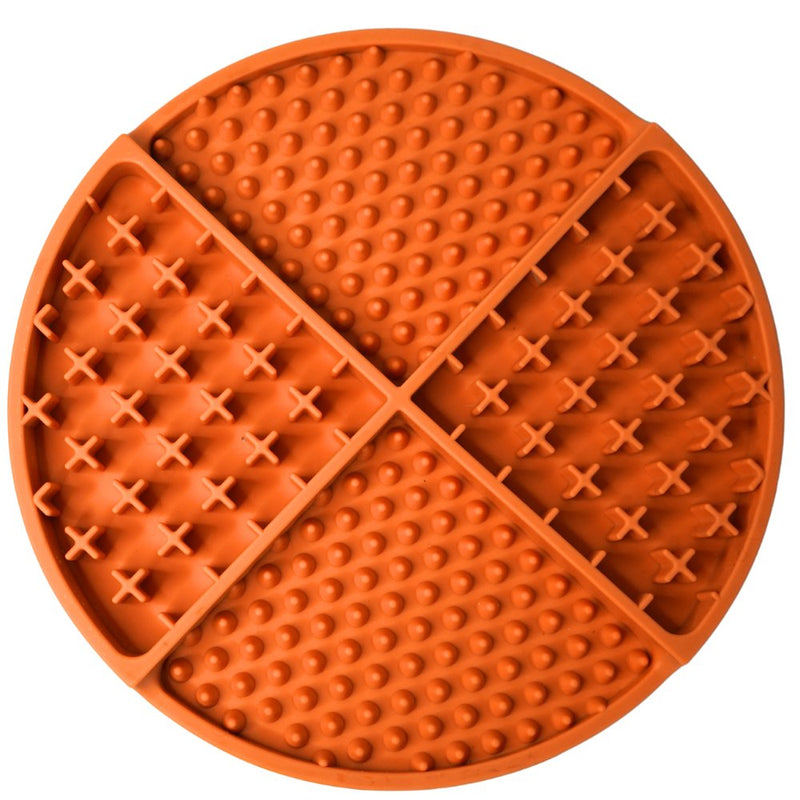 8" Silicone Lick Mat - Orange-1