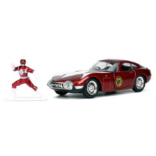 Mighty Morphin Power Rangers – Toyota 2000 GT y Figura Nano del Ranger Rojo (UPC: 801310330746)