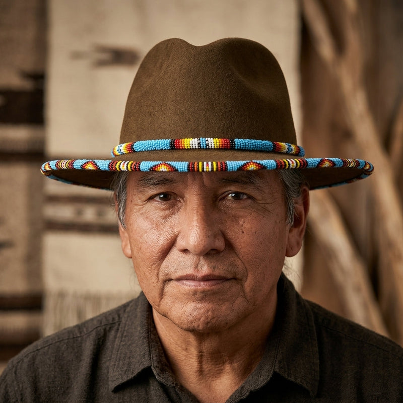 Size-60 Handmade Beaded Hat-1