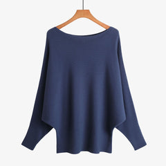 Women’s Halter Neck Batwing Knit Pullover Top – Stretchy Relaxed-Fit Casual Sweater-3