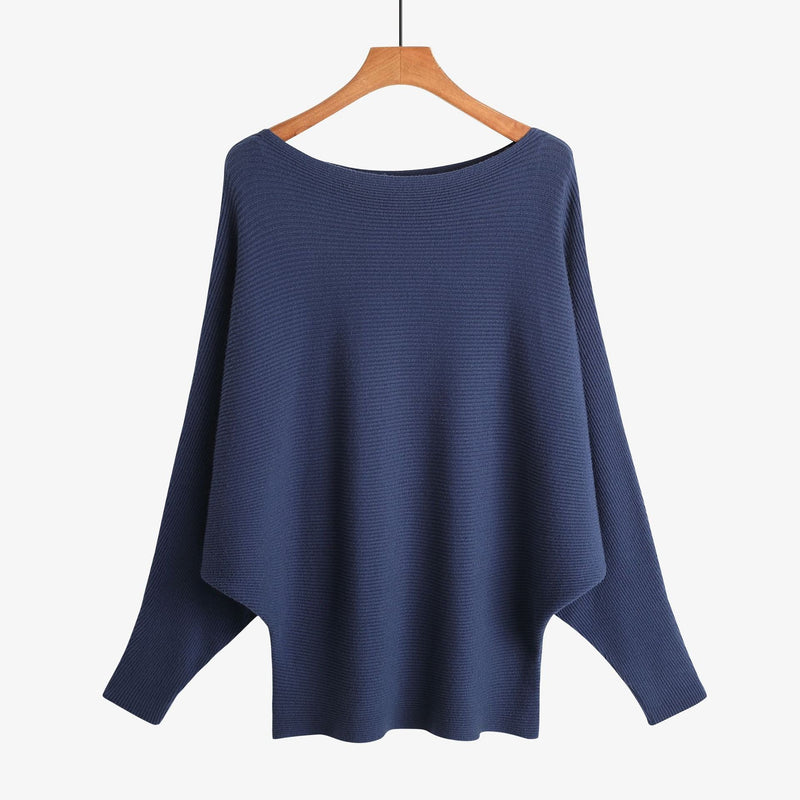 Women’s Halter Neck Batwing Knit Pullover Top – Stretchy Relaxed-Fit Casual Sweater-3