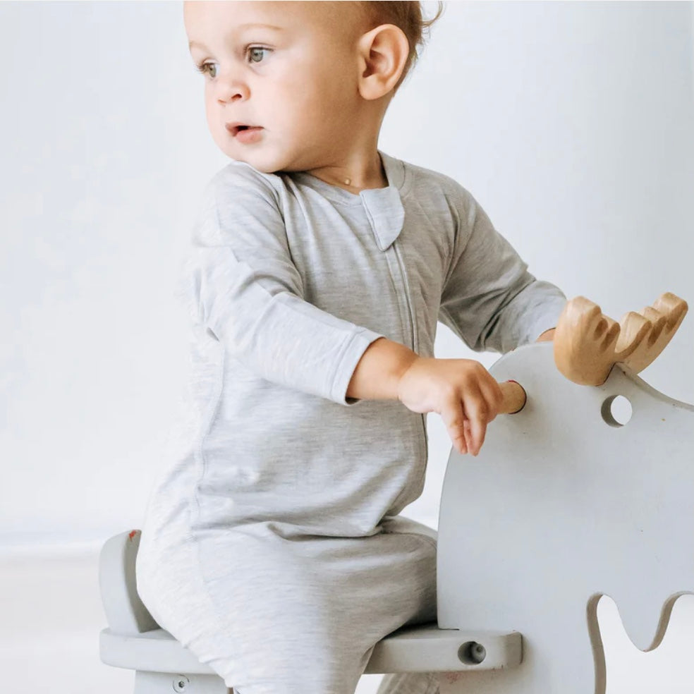 Bamboo Cotton Basics 2 Piece Romper Baby Gift Set | Grey Dawn | Nest Designs-3