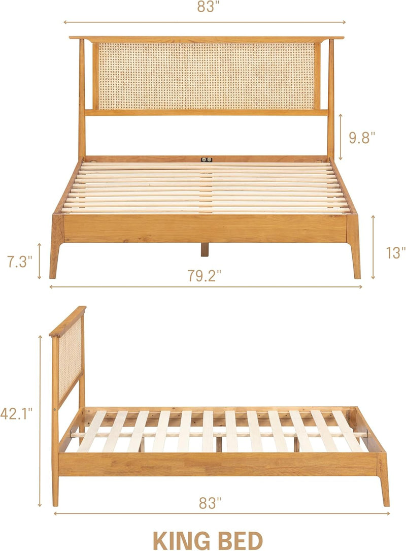 Ruby Natural Rattan Bed Frame-23