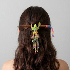 Neon Hummingbird Beaded Hair Stick-1